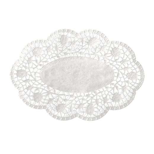 Napperons pour assiettes et sous-tasses ovale 18 cm x 13 cm blanc 1