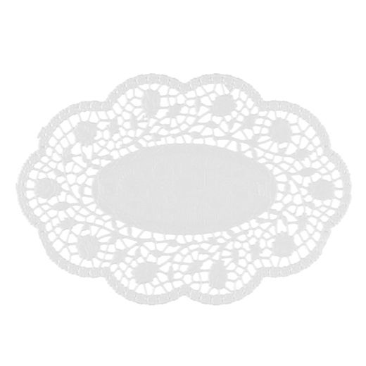Napperons pour assiettes et sous-tasses ovale 22 cm x 15 cm blanc 1