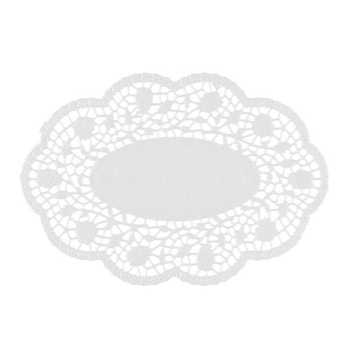 Napperons pour assiettes et sous-tasses ovale 24 cm x 16,5 cm blanc 1