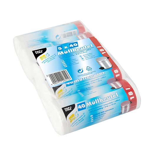 Sacs poubelle, HDPE 18 l 52 cm x 46 cm blanc 1