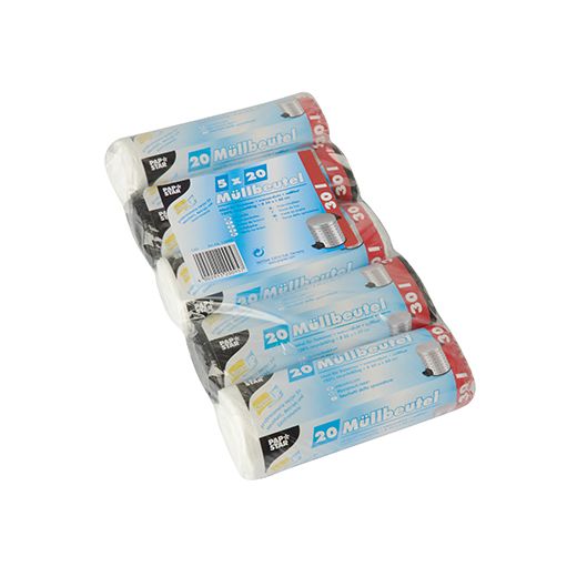 Sacs poubelle, HDPE 30 l 60 cm x 50 cm couleurs assorties 1
