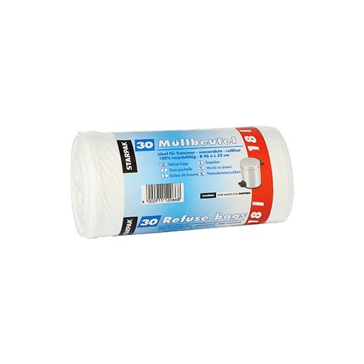 Sacs poubelle, LDPE 18 l 52 cm x 46 cm blanc 1