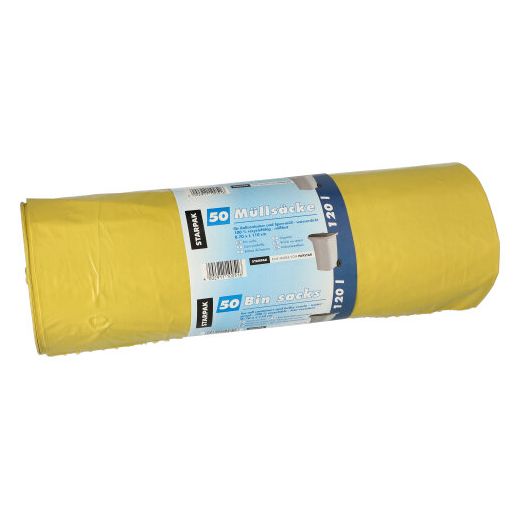 Sacs poubelle, LDPE 120 l 110 cm x 70 cm jaune 1
