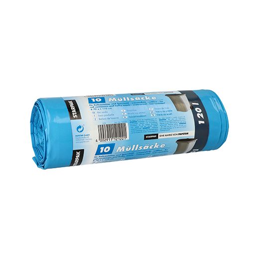 Sacs poubelle, LDPE 120 l 110 cm x 70 cm bleu 1