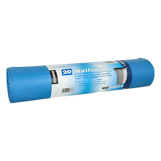 Sacs poubelle, LDPE 120 l 110 cm x 70 cm bleu 1