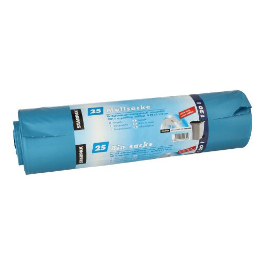 Sacs poubelle, LDPE 120 l 110 cm x 70 cm bleu 1