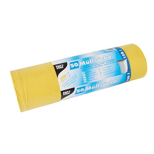 Sacs poubelle, LDPE 120 l 110 cm x 70 cm jaune 1