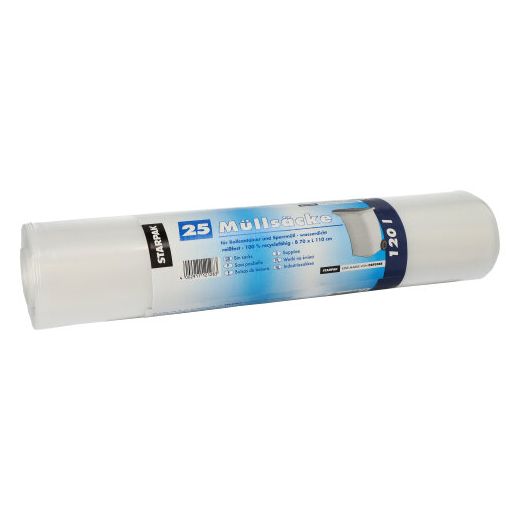 Sacs poubelle, LDPE 120 l 110 cm x 70 cm transparent 1