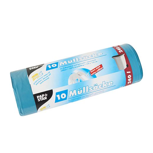 Sacs poubelle, LDPE 240 l 125 cm x 100 cm bleu 1