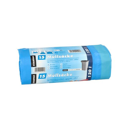 Sacs poubelle avec fermeture, LDPE 120 l 100 cm x 70 cm bleu 1