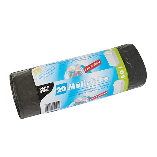 Sacs poubelle avec fermeture, LDPE 60 l 75 cm x 65 cm gris 1