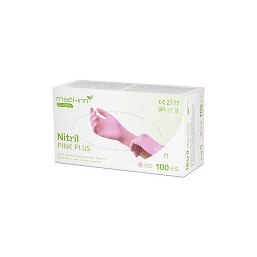 "Medi-Inn® Classic" Gants, Nitrile, sans poudre rose "Nitril Pink Plus" Taille S 1