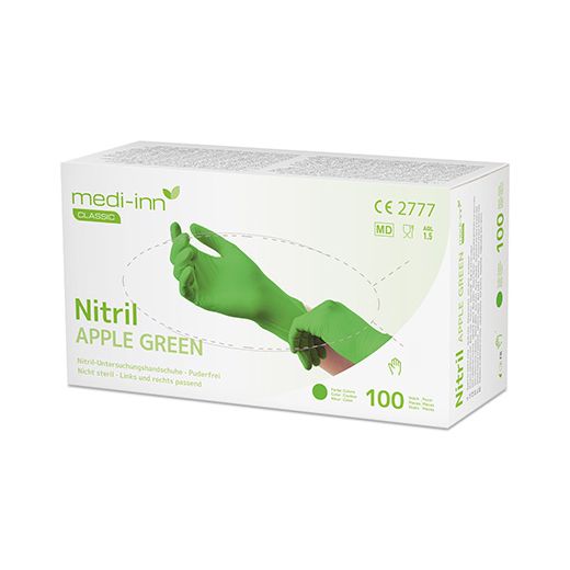 "Medi-Inn® Classic" Gants, Nitrile, sans poudre vert pomme "Nitril Apple Green" Taille L 1