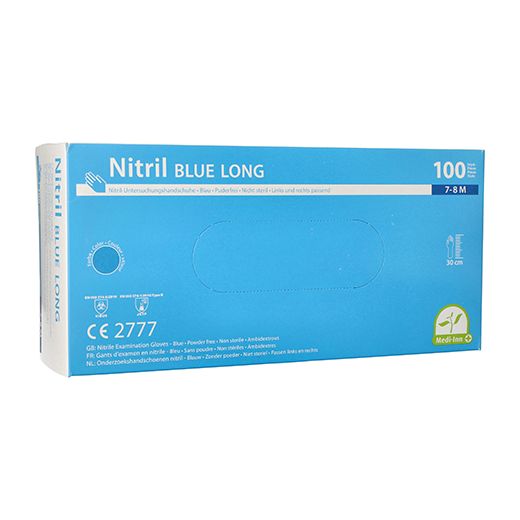 "Medi-Inn®" Gants, Nitrile, sans poudre "Long" bleu Taille M 1