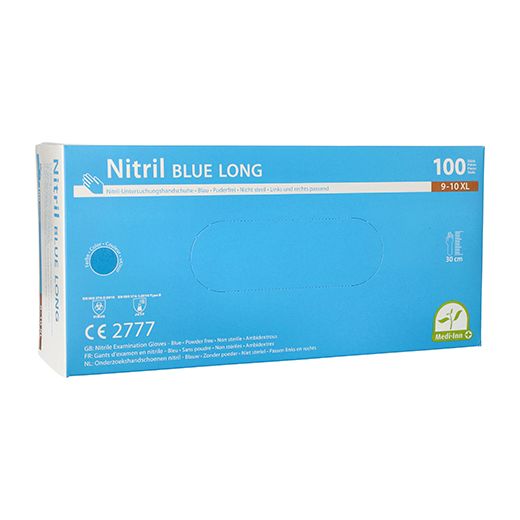 "Medi-Inn®" Gants, Nitrile, sans poudre "Long" bleu Taille XL 1