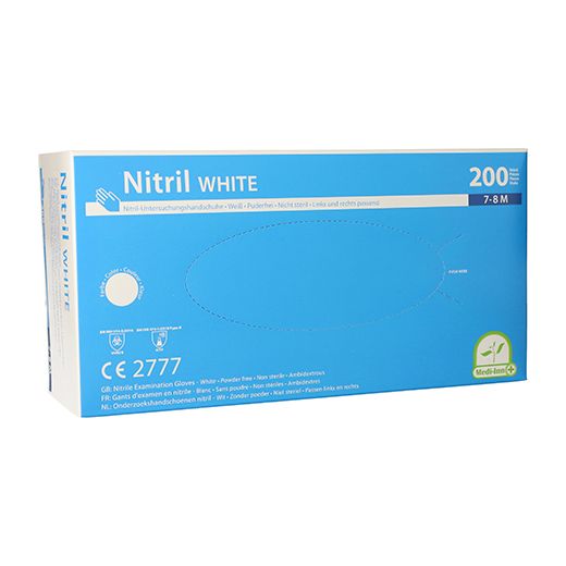 "Medi-Inn®" Gants, Nitrile, sans poudre "White" blanc Taille M 1