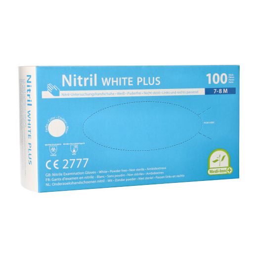 "Medi-Inn® PS" Gants, Nitrile, sans poudre "White Plus" blanc Taille M 1
