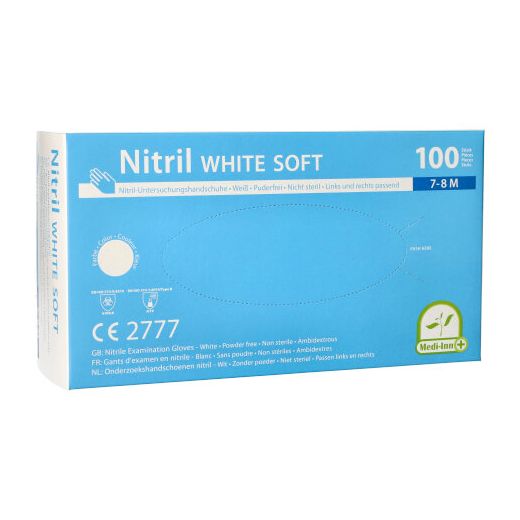 "Medi-Inn®" Gants, Nitrile, sans poudre "White Soft" blanc Taille M 1