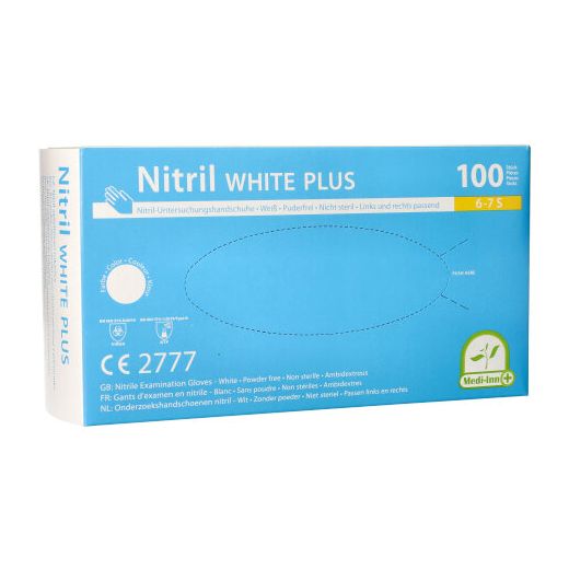 "Medi-Inn® PS" Gants, Nitrile, sans poudre "White Plus" blanc Taille S 1
