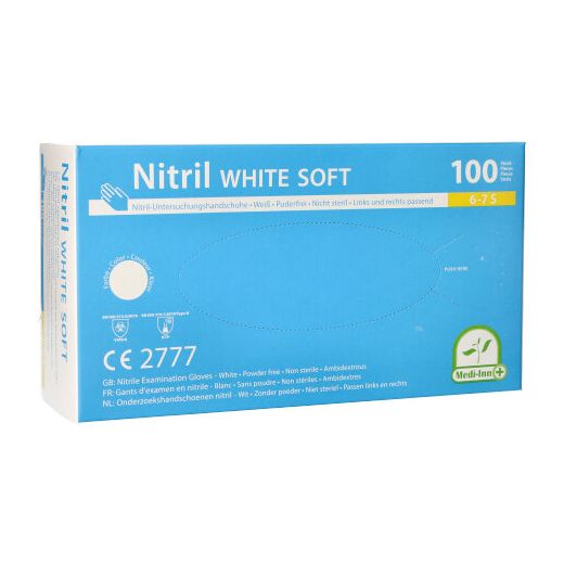 "Medi-Inn®" Gants, Nitrile, sans poudre "White Soft" blanc Taille S 1