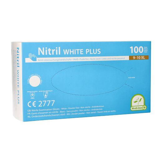 "Medi-Inn® PS" Gants, Nitrile, sans poudre "White Plus" blanc Taille XL 1