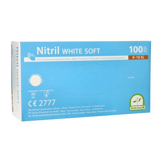 "Medi-Inn®" Gants, Nitrile, sans poudre "White Soft" blanc Taille XL 1