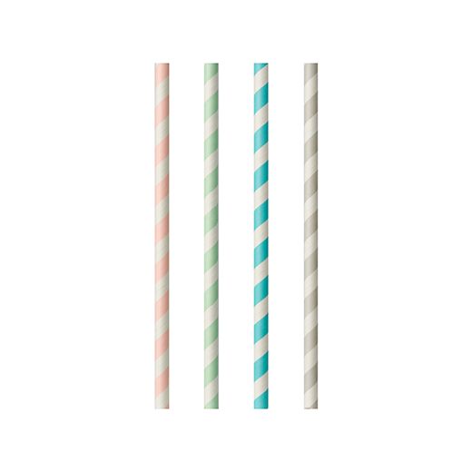 Pailles en papier Ø 6 mm · 20 cm "Stripes" assorti 1