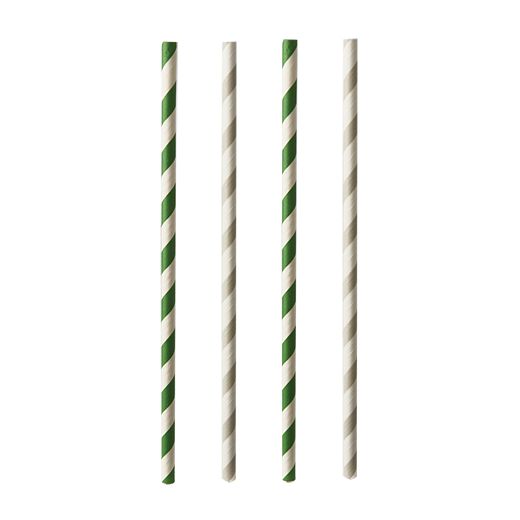 Pailles en papier Ø 6 mm · 20 cm couleurs assorties "Stripes" 1