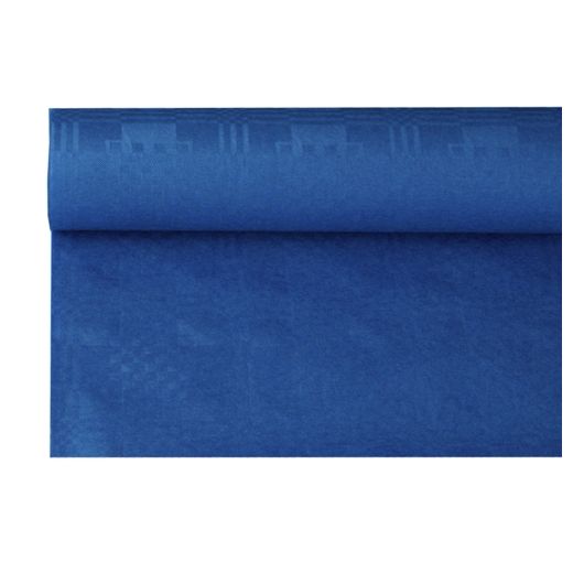 Nappe damassée 8 m x 1,2 m bleu foncé 1