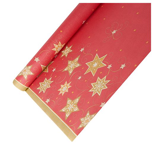 Nappe, papier 6 m x 1,2 m rouge "Just Stars" 1