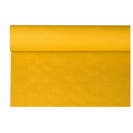 Nappe damassée 8 m x 1,2 m jaune 1