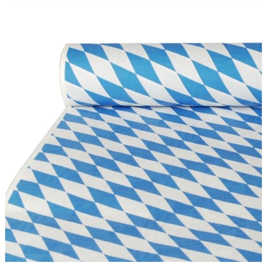 Nappe damassée 10 m x 1 m "Bavarois bleu" 1