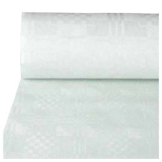 Nappe damassée 100 m x 1 m blanc 1