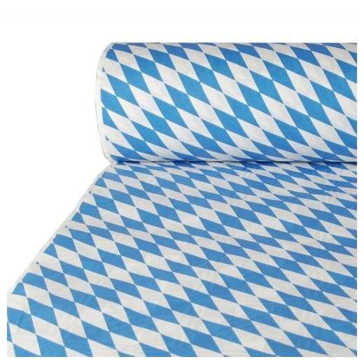 Nappe damassée 50 m x 1 m "Bavarois bleu" 1