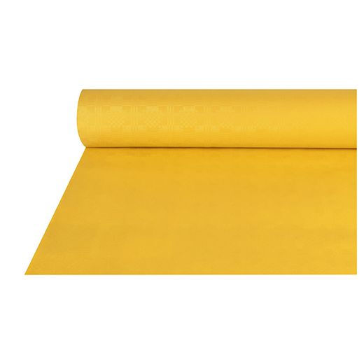 Nappe damassée 50 m x 1 m jaune 1