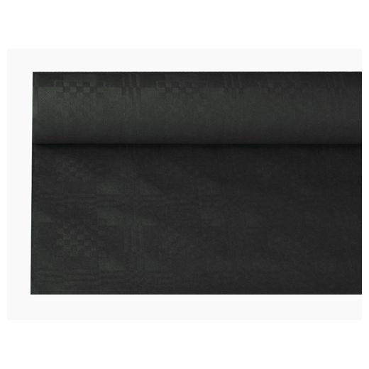 Nappe damassée 8 m x 1,2 m noir 1
