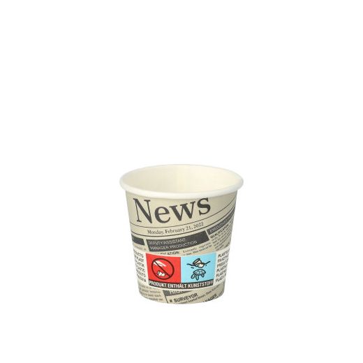 Gobelets, carton "To Go" 5 cl Ø 5 cm · 5 cm blanc "Newsprint" 1