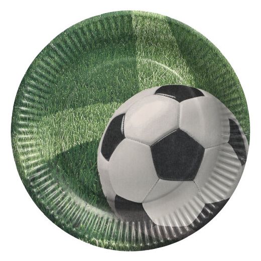 Assiettes, carton "Biobased Party" rond Ø 23 cm "Football" 1
