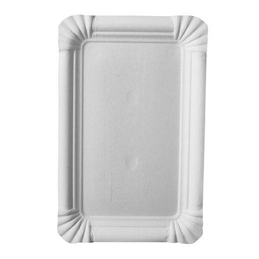 Assiettes, carton rectangulaire 13 cm x 20 cm blanc 1