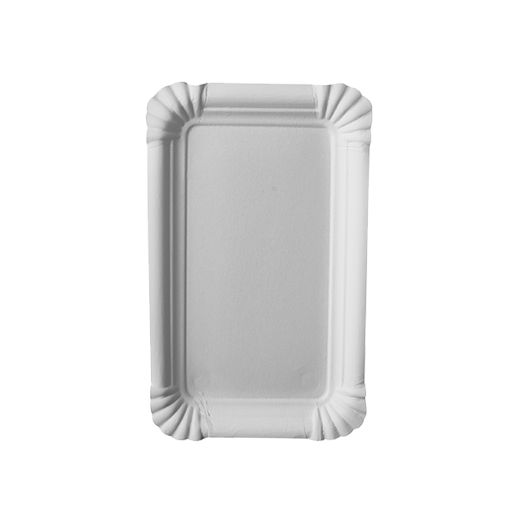 Assiettes, carton "pure" rectangulaire 10 cm x 16 cm blanc 1