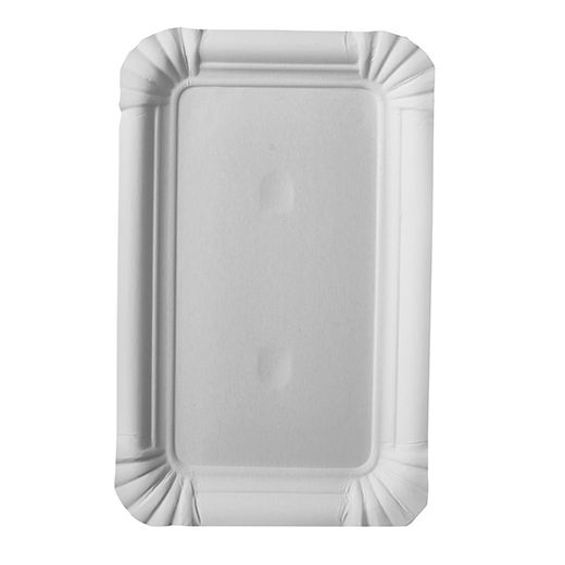 Assiettes, carton "pure" rectangulaire 10 cm x 16 cm blanc 1