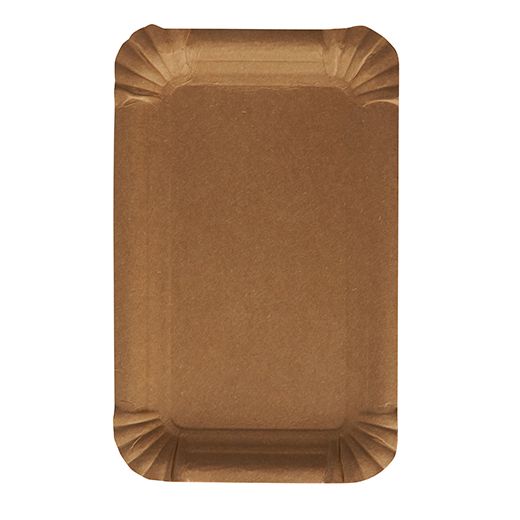 Assiettes, carton "pure" rectangulaire 10 cm x 16 cm marron 1