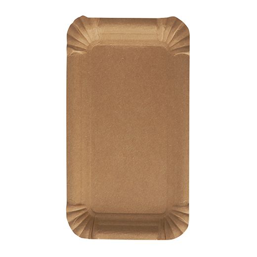 Assiettes, carton "pure" rectangulaire 11 cm x 17,5 cm marron 1