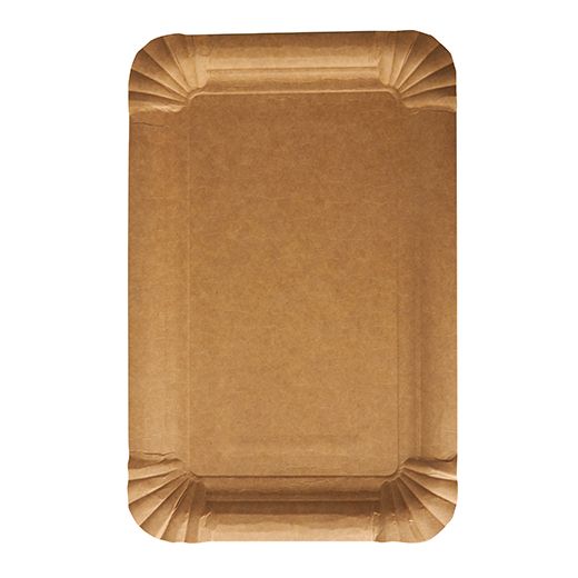 Assiettes, carton "pure" rectangulaire 13 cm x 20 cm marron 1