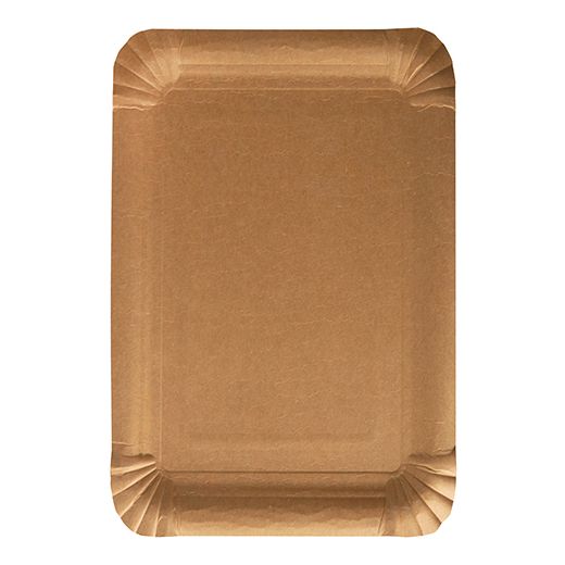 Assiettes, carton "pure" rectangulaire 18 cm x 26 cm marron 1