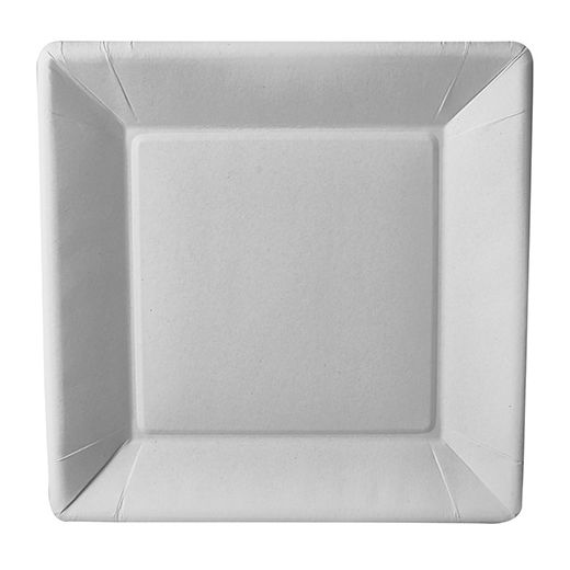 Assiettes, carton "pure" rectangulaire 22,5 cm x 22,5 cm x 1,8 cm blanc 1