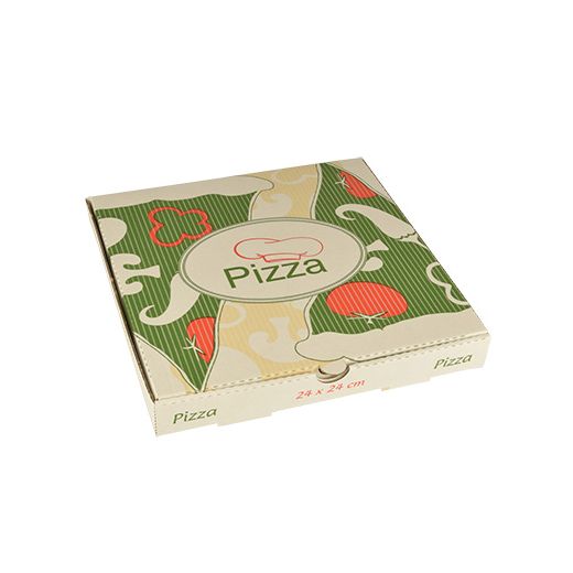 Cartons à pizza en cellulose "pure" rectangulaire 24 cm x 24 cm x 3 cm 1