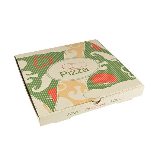 Cartons à pizza en cellulose "pure" rectangulaire 26 cm x 26 cm x 3 cm 1