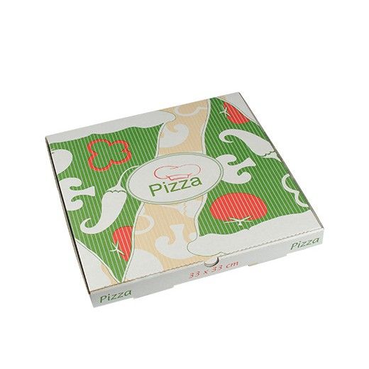 Cartons à pizza en cellulose "pure" rectangulaire 33 cm x 33 cm x 3 cm 1