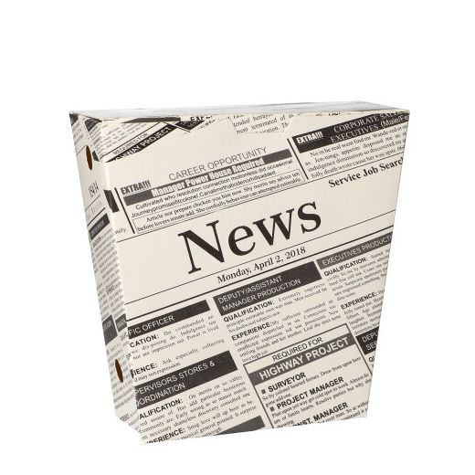 Cornets à frites, en carton 4,3 cm x 14,5 cm x 11 cm "Newsprint" avec couvercle-charnière 1